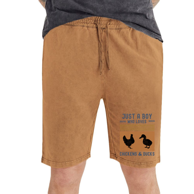 Just A Boy Who Loves Chickens And Ducks Retro Vint Vintage Short | Artistshot