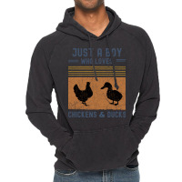 Just A Boy Who Loves Chickens And Ducks Retro Vint Vintage Hoodie | Artistshot