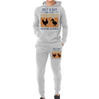 Just A Boy Who Loves Chickens And Ducks Retro Vint Hoodie & Jogger Set | Artistshot