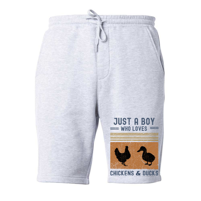 Just A Boy Who Loves Chickens And Ducks Retro Vint Fleece Short | Artistshot