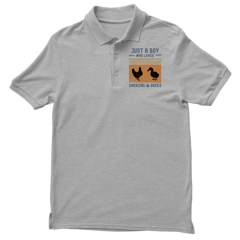 Just A Boy Who Loves Chickens And Ducks Retro Vint Men's Polo Shirt | Artistshot