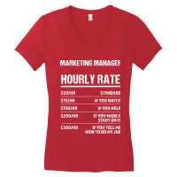 Marketing Manager Hourly Rate Funny Birthday Gift Women's V-neck T-shirt | Artistshot