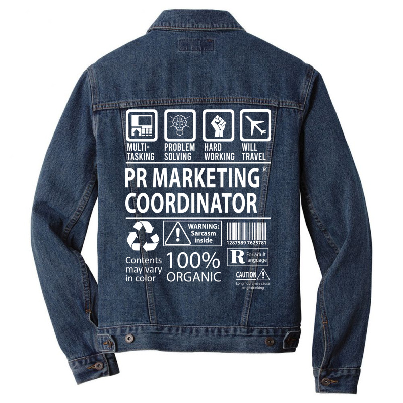 Pr Marketing Coordinator T  Multitasking Certified Men Denim Jacket by efobitrivan6 | Artistshot