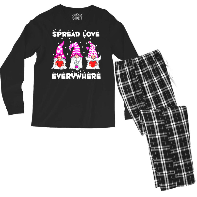 Gnomes Love Couple Valentines Day Gift Hipster Men's Long Sleeve Pajama Set | Artistshot