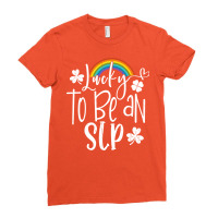 Lucky To Be An Slp St Patricks Day Speech Language Ladies Fitted T-shirt | Artistshot