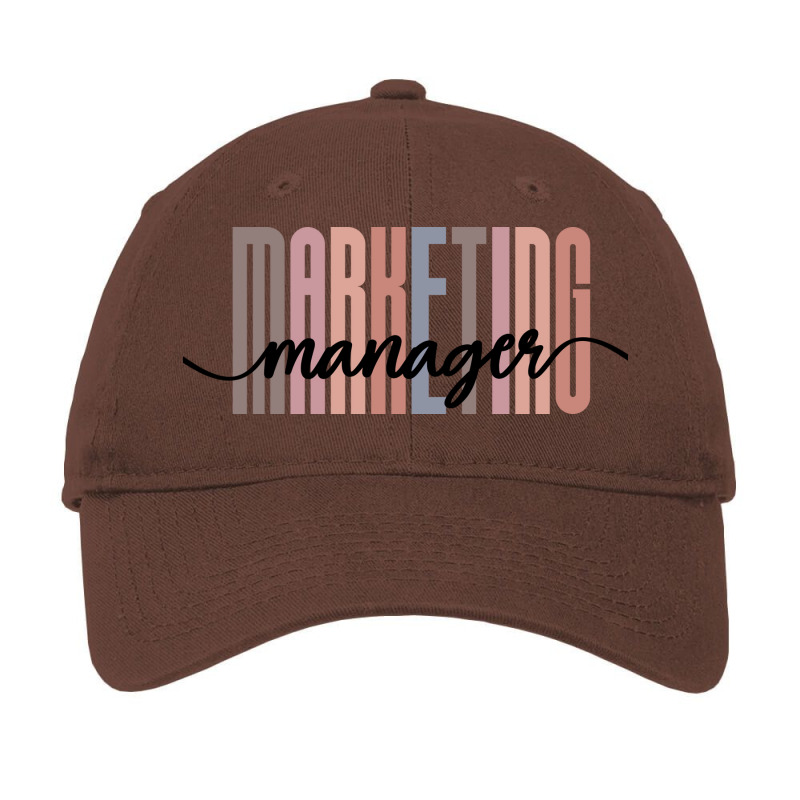 Marketing Manager Tall Font Contrast On White Desi Adjustable Cap by palokalgeau | Artistshot