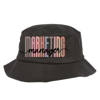 Marketing Manager Tall Font Contrast On White Desi Bucket Hat | Artistshot