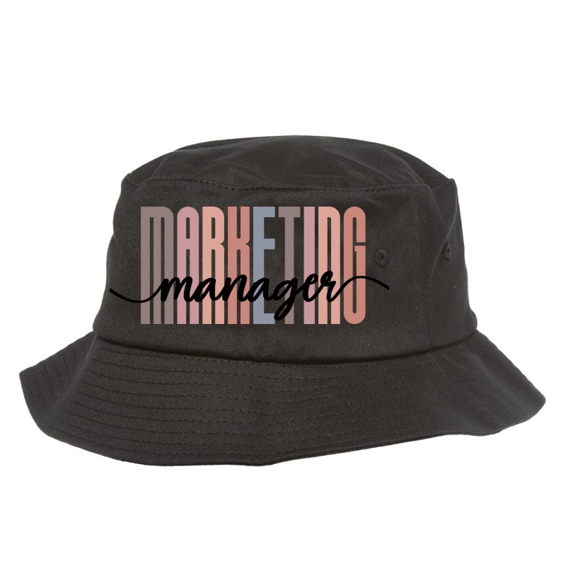 Marketing Manager Tall Font Contrast On White Desi Bucket Hat by palokalgeau | Artistshot