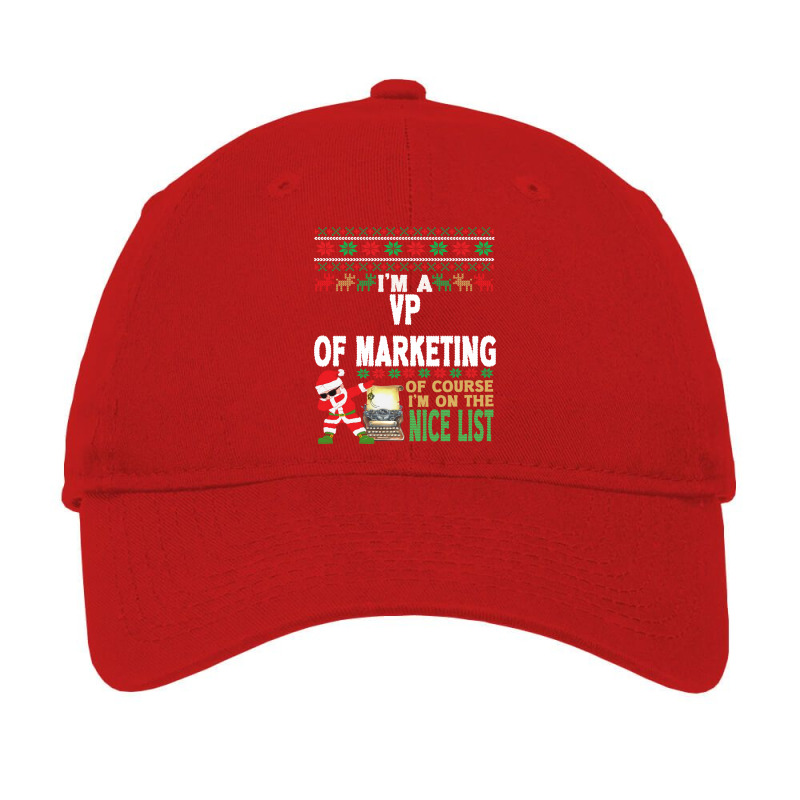 Vp Of Marketing  Ugly Christmas Vp Of Marketing Gi Adjustable Cap by frithdomoaau | Artistshot