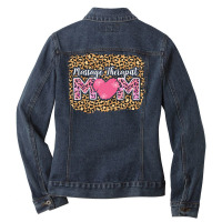 Cute Massage Therapist Mom Leopard 80s Ladies Denim Jacket | Artistshot