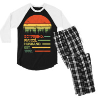 Boyfriend Fiance Husband Est 1992 Girl Men's 3/4 Sleeve Pajama Set | Artistshot