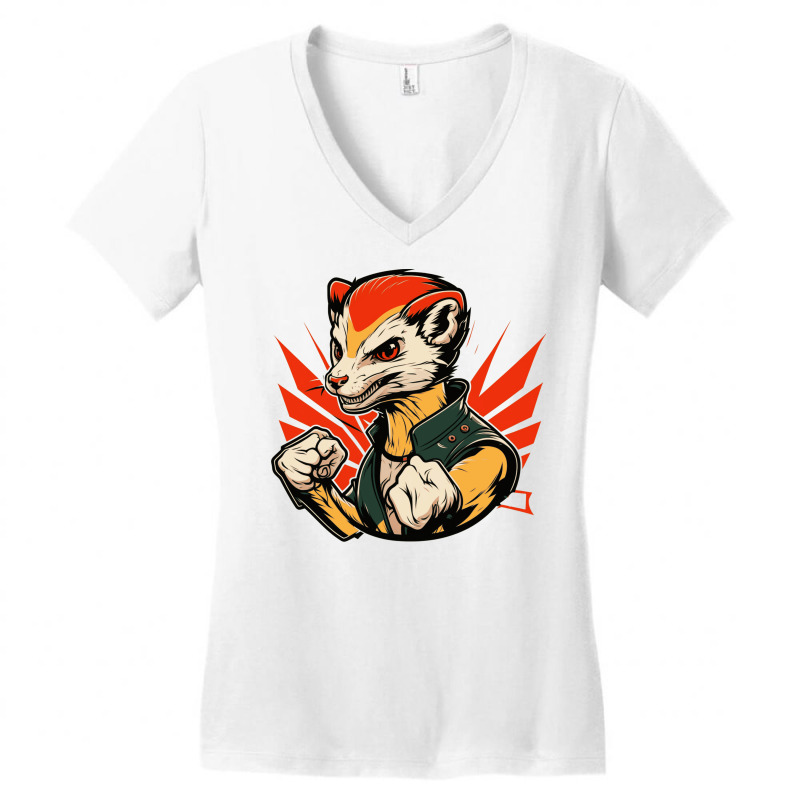 Weasel Master Angry Women's V-Neck T-Shirt by Stephens19 | Artistshot