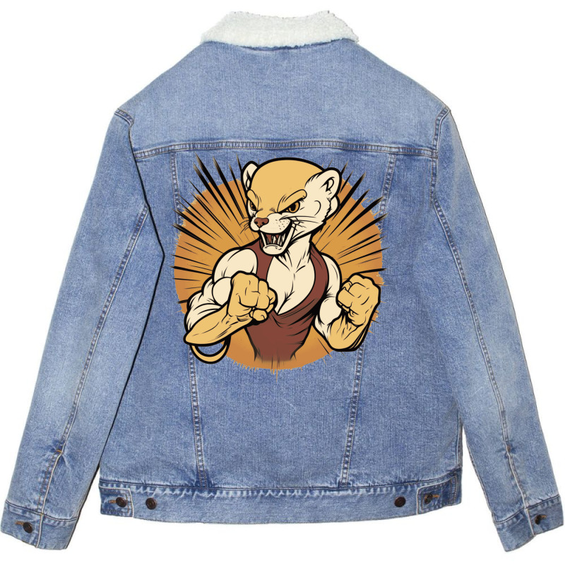 Weasel Master Angry Unisex Sherpa-Lined Denim Jacket by Stephens19 | Artistshot