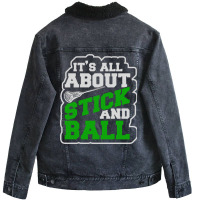 Lacrosse Racket Ball Unisex Sherpa-lined Denim Jacket | Artistshot