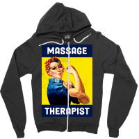 Massage Therapist Rosie The Riveter Poster Design Zipper Hoodie | Artistshot