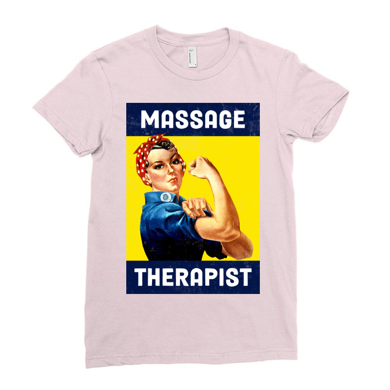 Massage Therapist Rosie The Riveter Poster Design Ladies Fitted T-Shirt by nozademk | Artistshot