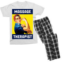 Massage Therapist Rosie The Riveter Poster Design Men's T-shirt Pajama Set | Artistshot