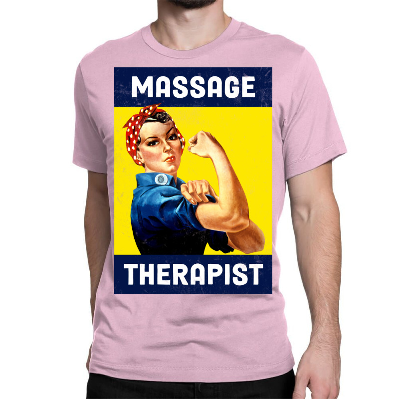 Massage Therapist Rosie The Riveter Poster Design Classic T-shirt by nozademk | Artistshot