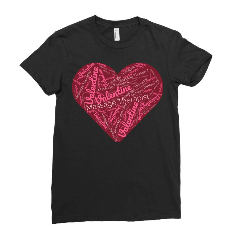 Massage Therapist Valentines Day Heart Design For Ladies Fitted T-Shirt by orakposiowaw | Artistshot