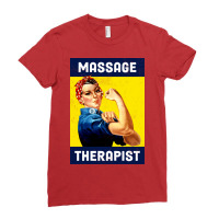 Massage Therapist Rosie The Riveter Poster Design Ladies Fitted T-shirt | Artistshot