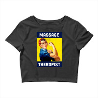 Massage Therapist Rosie The Riveter Poster Design Crop Top | Artistshot