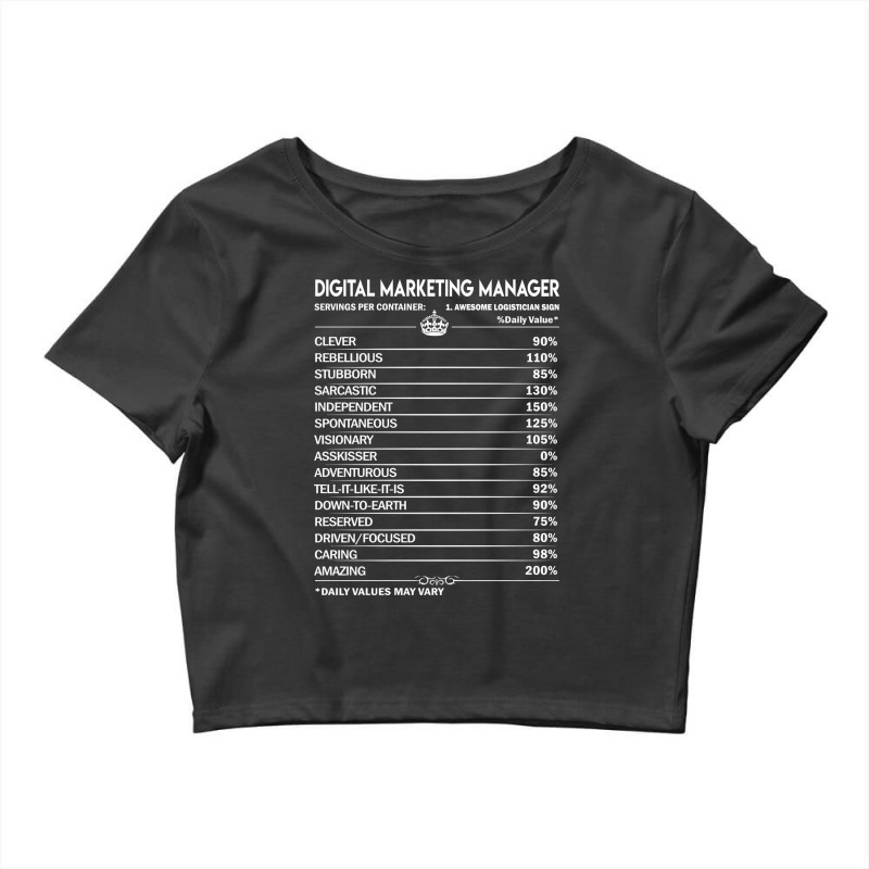 Digital Marketing Manager T  Digital Marketing Man Crop Top by digsbytobozw | Artistshot