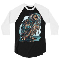 Ocean Sea Water Owl 3/4 Sleeve Shirt | Artistshot