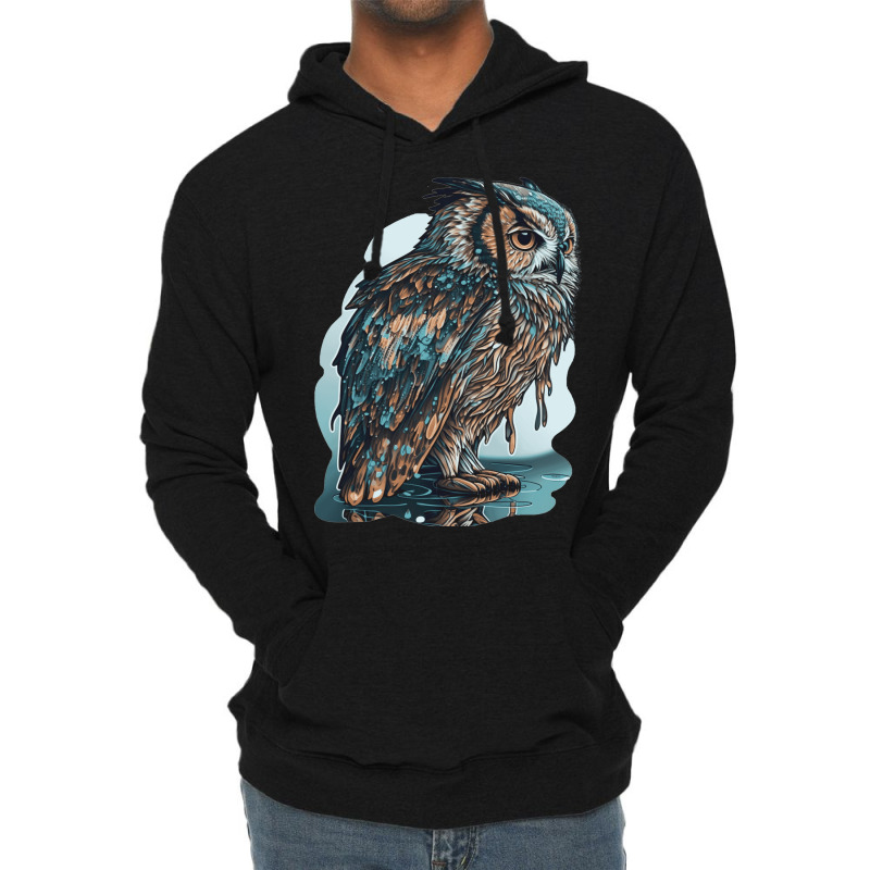 Ocean Sea Water Owl Lightweight Hoodie by UrielTurner100 | Artistshot