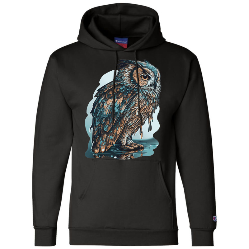 Ocean Sea Water Owl Champion Hoodie by UrielTurner100 | Artistshot