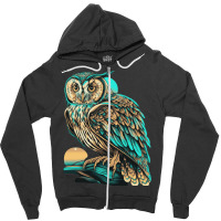 Ocean Sea Water Owl Zipper Hoodie | Artistshot