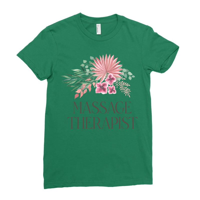 Massage Therapist Bohemian Floral Bouquet Design Ladies Fitted T-Shirt by nataqohweiv | Artistshot