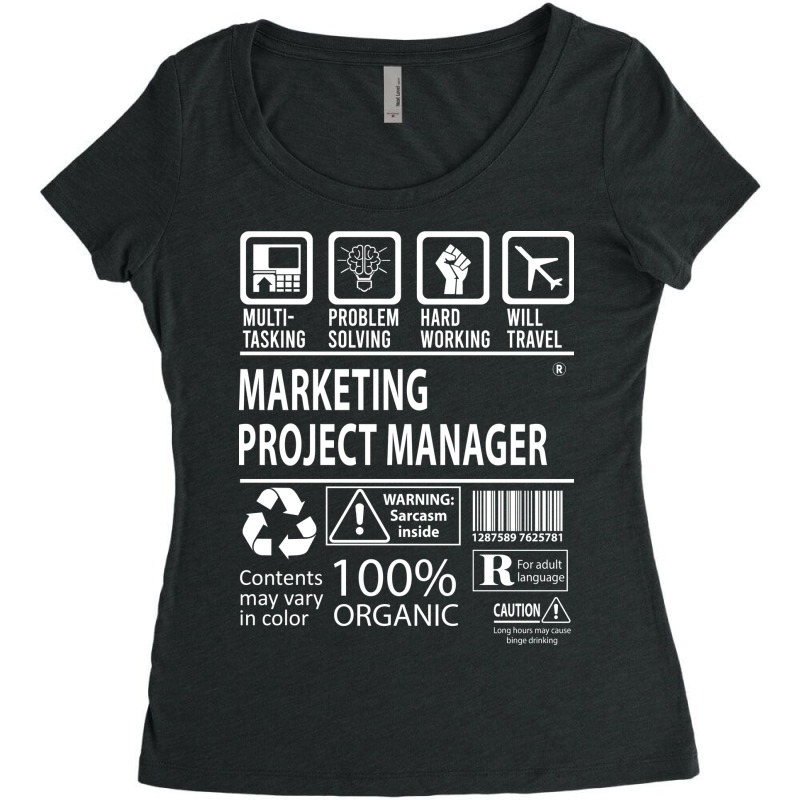 Marketing Project Manager T  Multitasking Certifie Women's Triblend Scoop T-shirt by elaichalberap | Artistshot