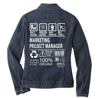 Marketing Project Manager T  Multitasking Certifie Ladies Denim Jacket | Artistshot