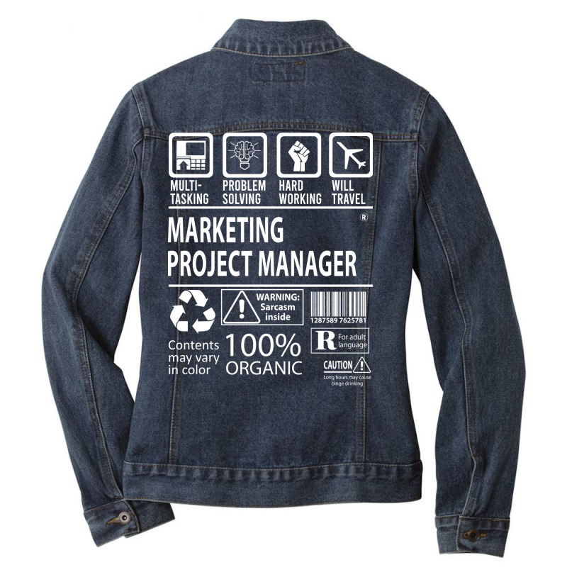 Marketing Project Manager T  Multitasking Certifie Ladies Denim Jacket by elaichalberap | Artistshot