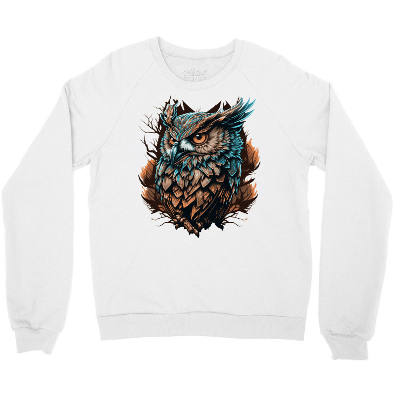 Owl Angry Crewneck Sweatshirt by UrielTurner100 | Artistshot