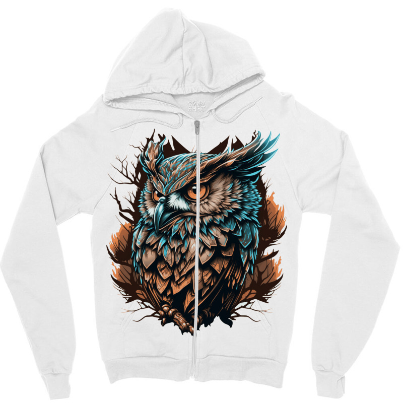 Owl Angry Zipper Hoodie by UrielTurner100 | Artistshot