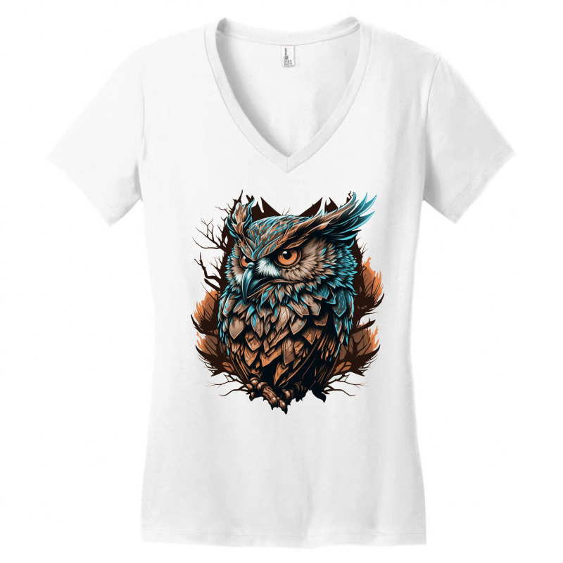 Owl Angry Women's V-Neck T-Shirt by UrielTurner100 | Artistshot