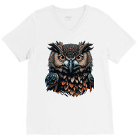 Owl Angry V-neck Tee | Artistshot