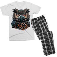 Owl Angry Men's T-shirt Pajama Set | Artistshot