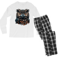 Owl Angry Men's Long Sleeve Pajama Set | Artistshot