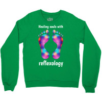 Healing Souls With Reflexology White Text 70s Crewneck Sweatshirt | Artistshot