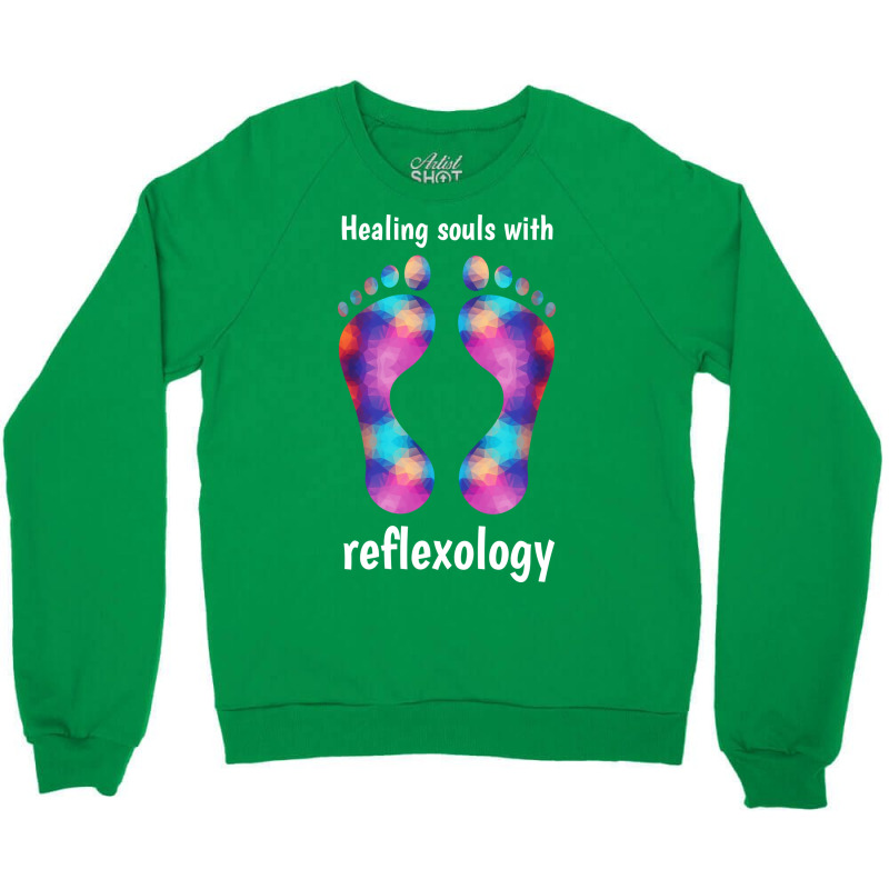 Healing Souls With Reflexology White Text 70s Crewneck Sweatshirt by auleyylgh | Artistshot