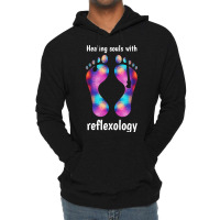 Healing Souls With Reflexology White Text 70s Lightweight Hoodie | Artistshot