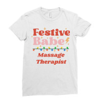 Massage Therapist Festive Babe Retro Christmas Hol Ladies Fitted T-shirt | Artistshot