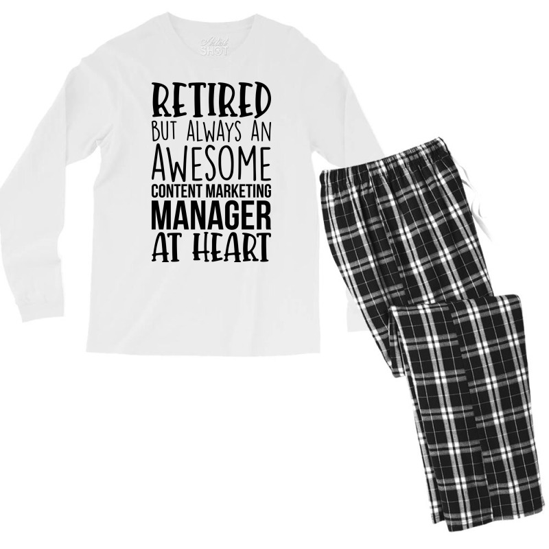 Retired But Always An Awesome Content Marketing Ma Men's Long Sleeve Pajama Set by tokitorudelly | Artistshot