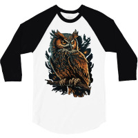 Owl Angry 3/4 Sleeve Shirt | Artistshot