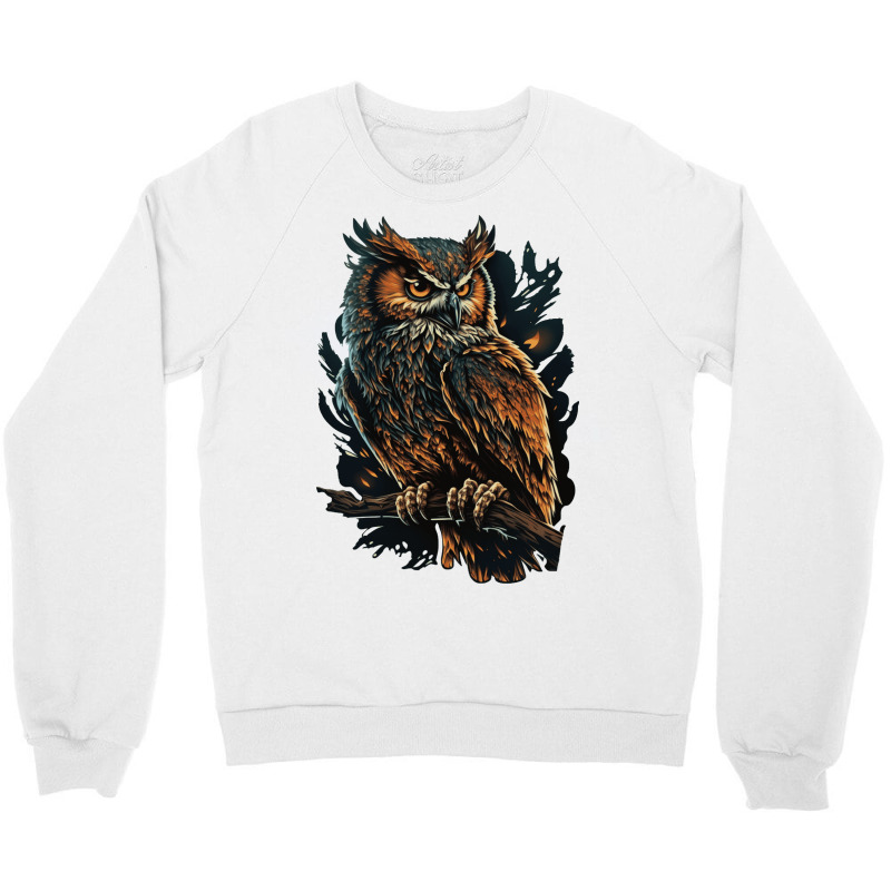 Owl Angry Crewneck Sweatshirt by UrielTurner100 | Artistshot