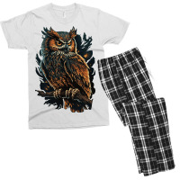 Owl Angry Men's T-shirt Pajama Set | Artistshot