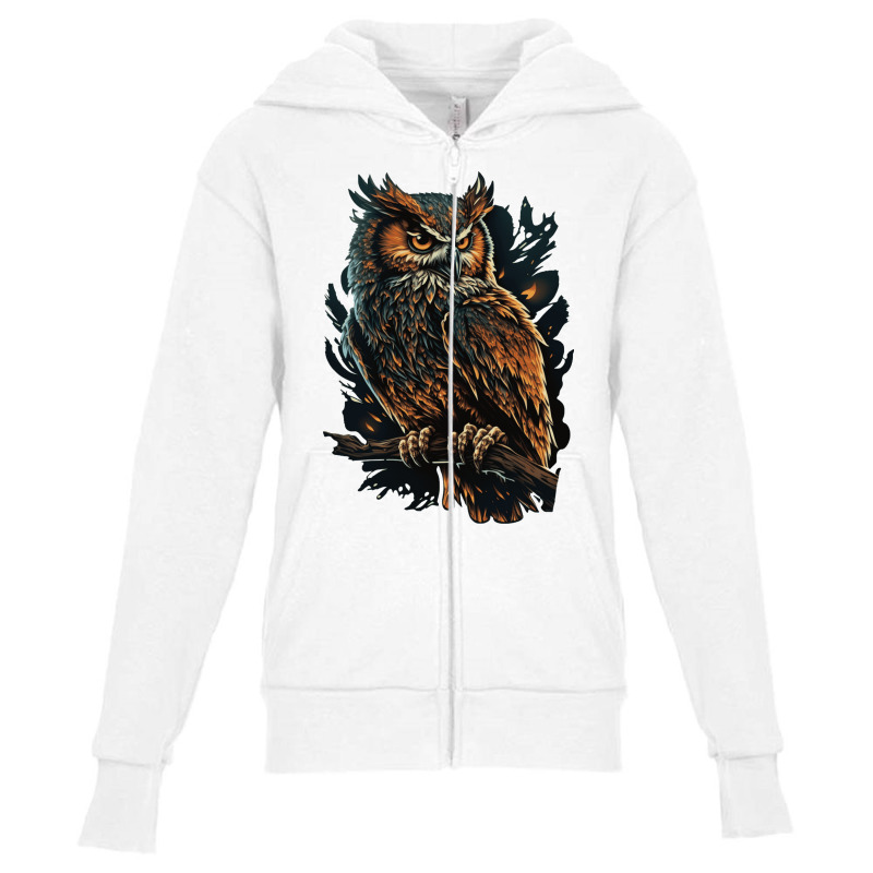 Owl Angry Youth Zipper Hoodie by UrielTurner100 | Artistshot