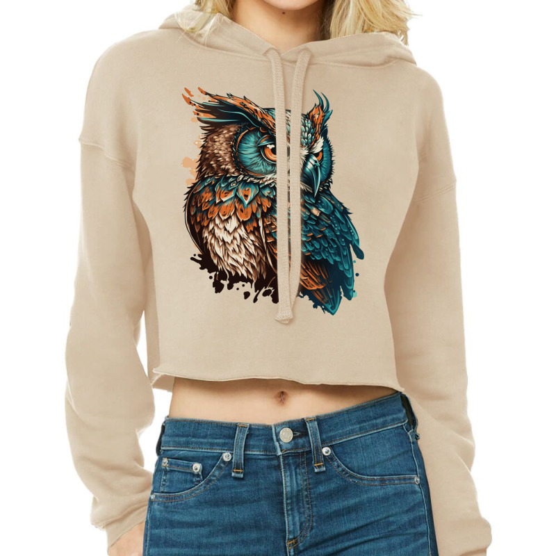 Owl Angry Cropped Hoodie by UrielTurner100 | Artistshot